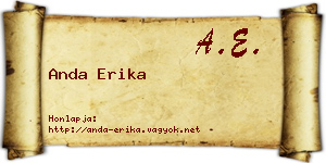 Anda Erika névjegykártya